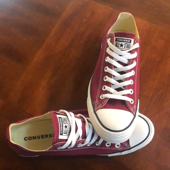 Converse All-Star Low Top Burgundy Mens 10 - Picture 4 of 6